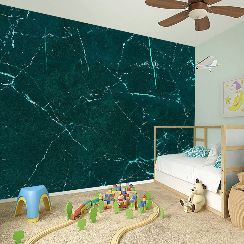 Dark Green Marble Print Wall Sticker