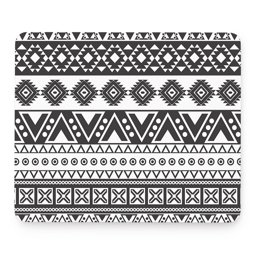 Dark Grey Aztec Pattern Print Mouse Pad