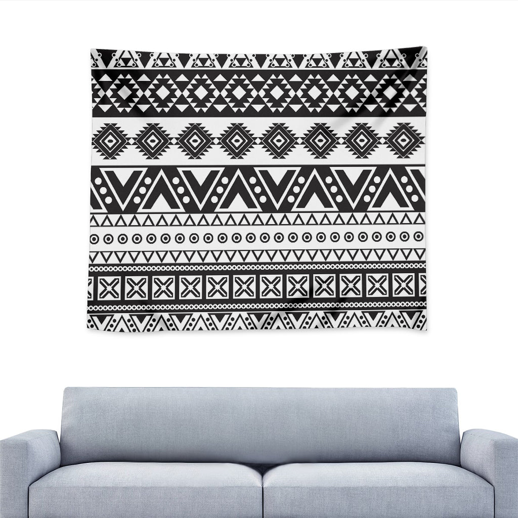 Dark Grey Aztec Pattern Print Tapestry