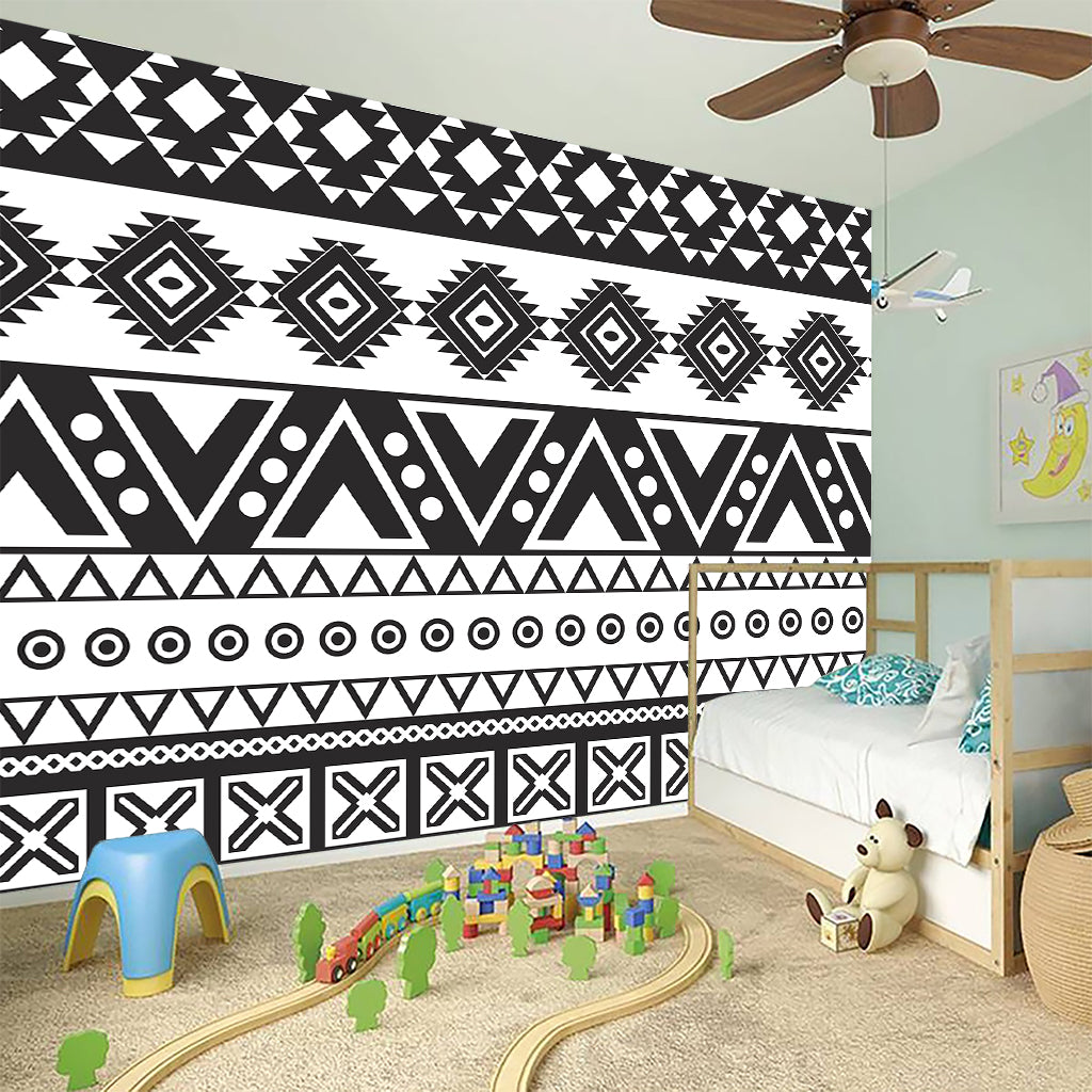 Dark Grey Aztec Pattern Print Wall Sticker