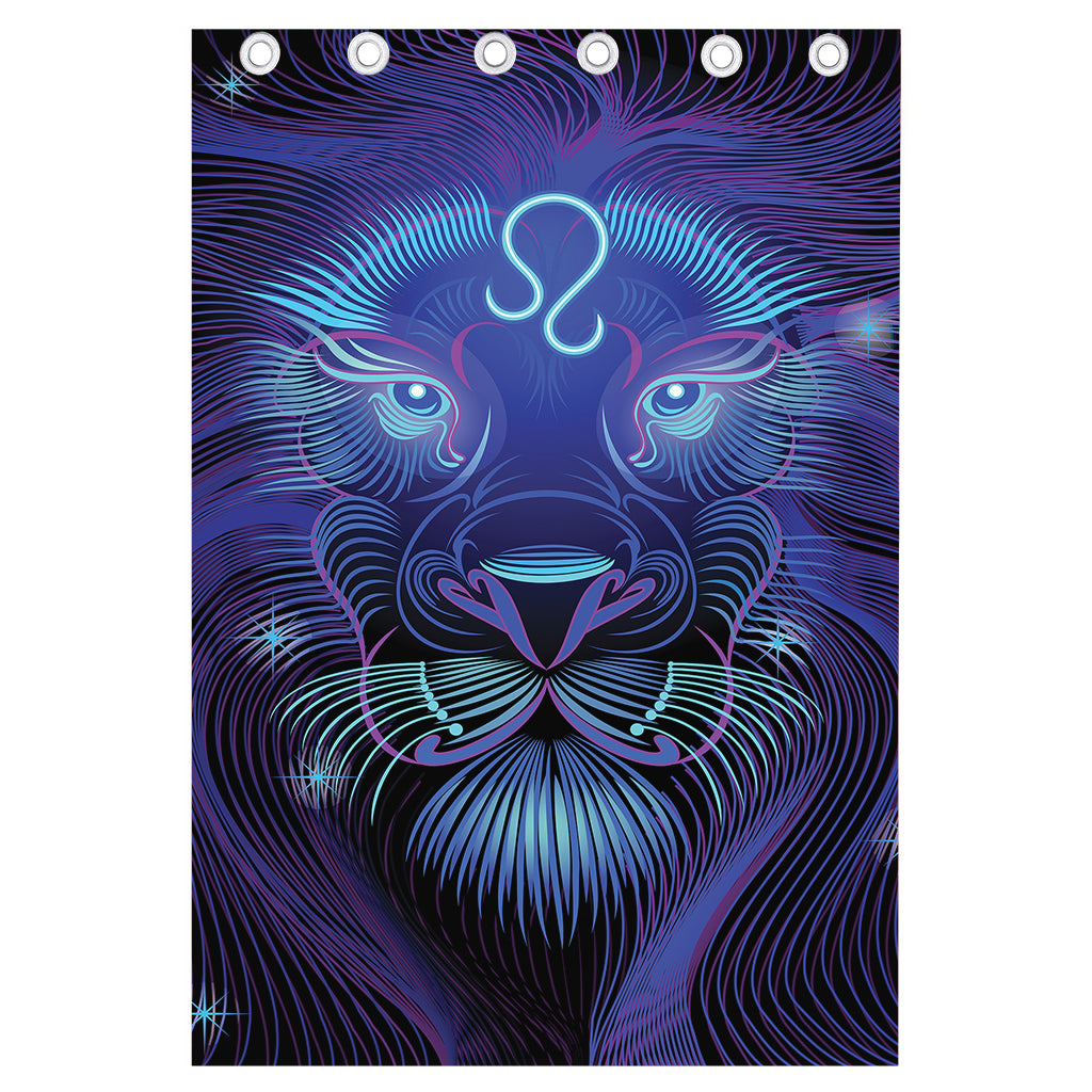 Dark Leo Zodiac Sign Print Curtain