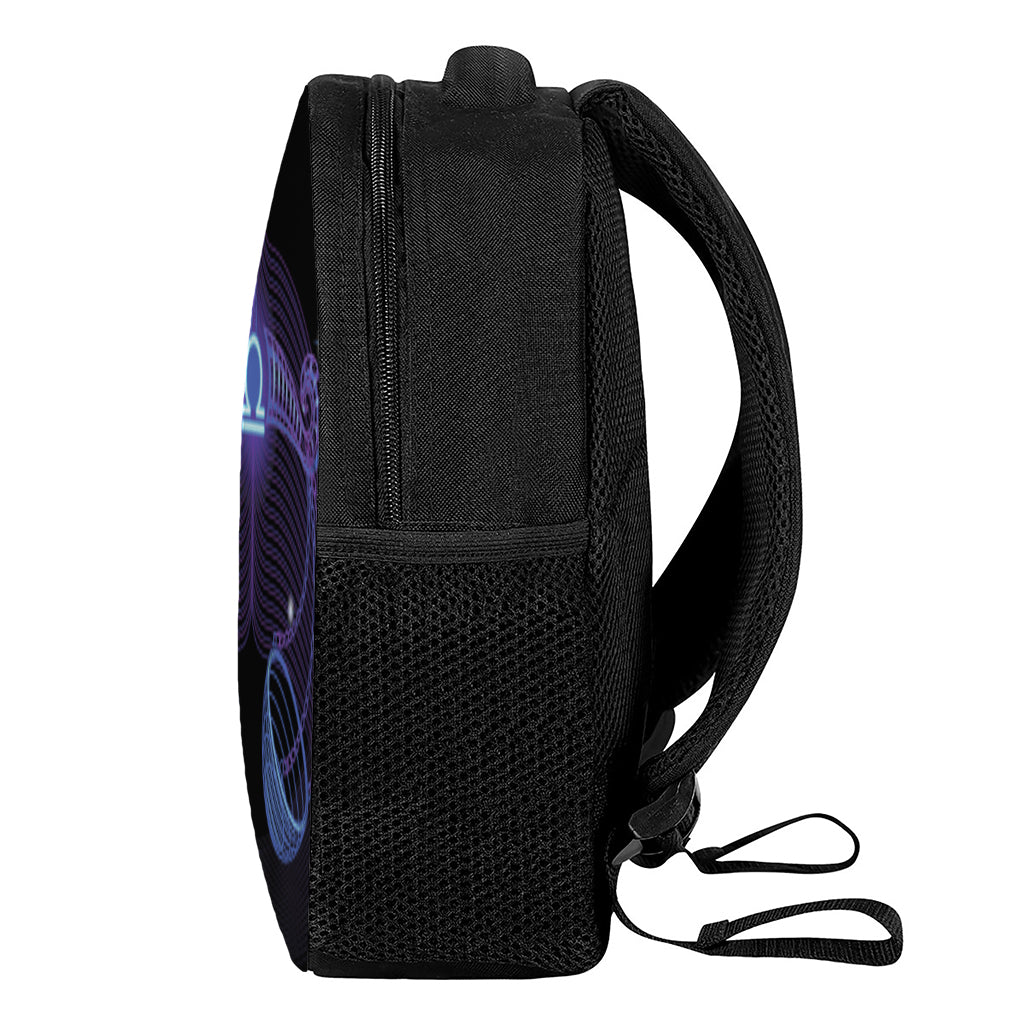 Dark Libra Zodiac Sign Print Casual Backpack