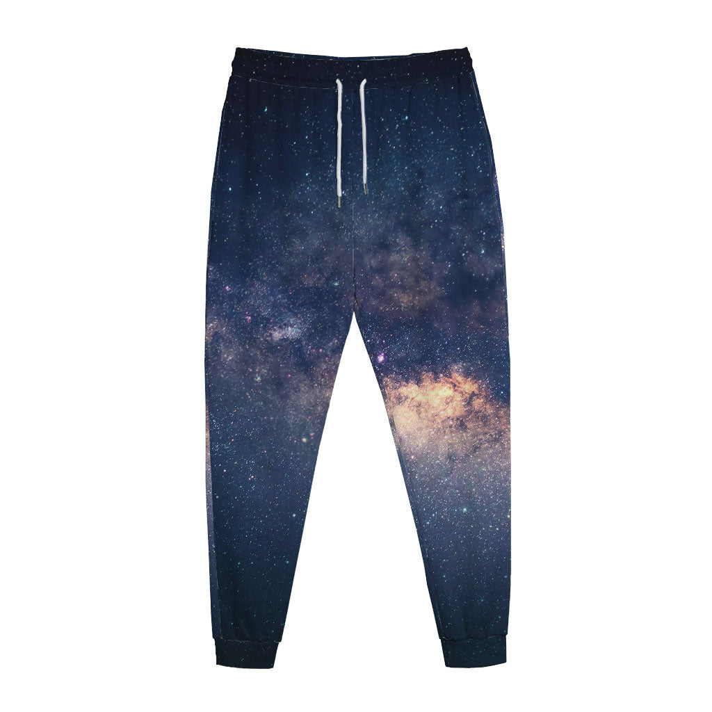 Dark Milky Way Galaxy Space Print Jogger Pants