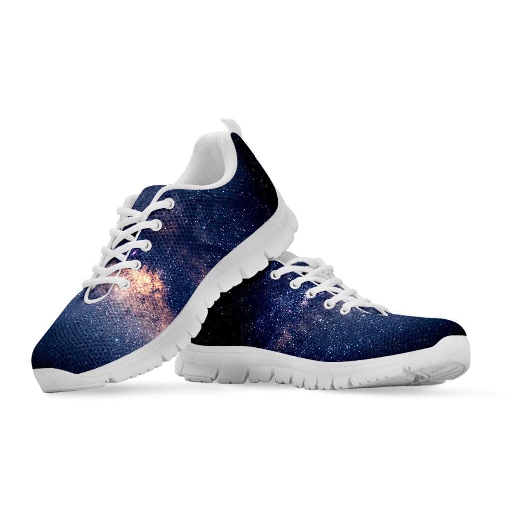 Dark Milky Way Galaxy Space Print White Running Shoes