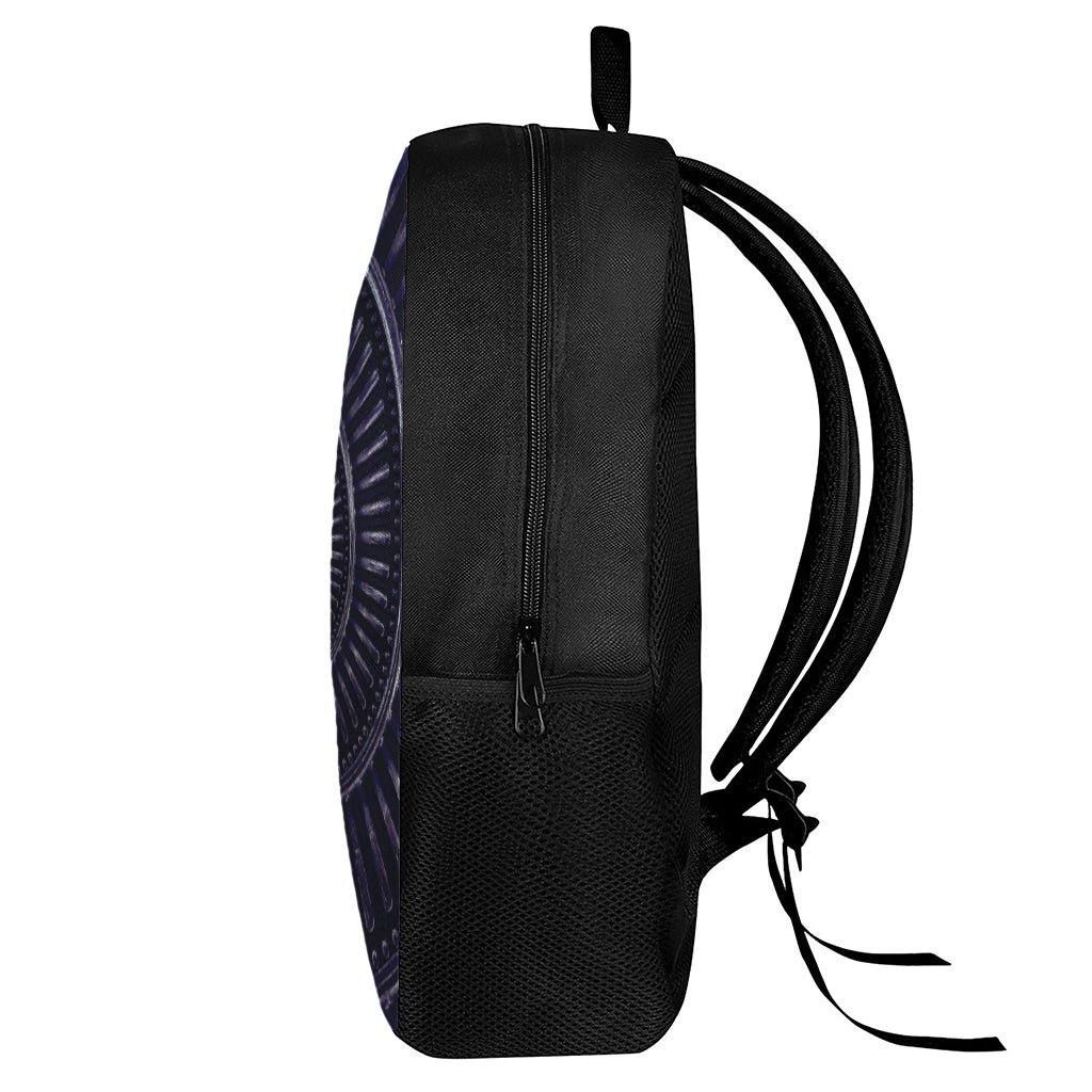 Dark Navy Metal Spiral Print 17 Inch Backpack