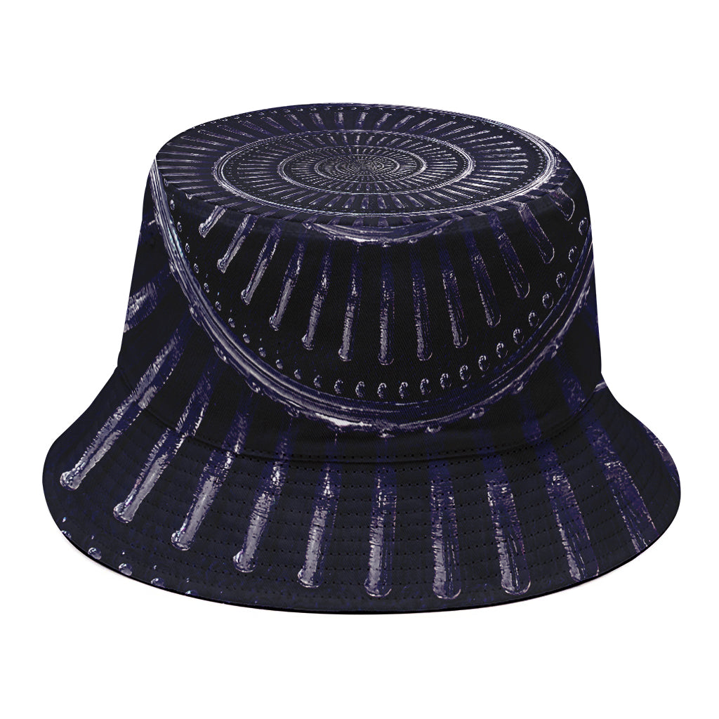 Dark Navy Metal Spiral Print Bucket Hat