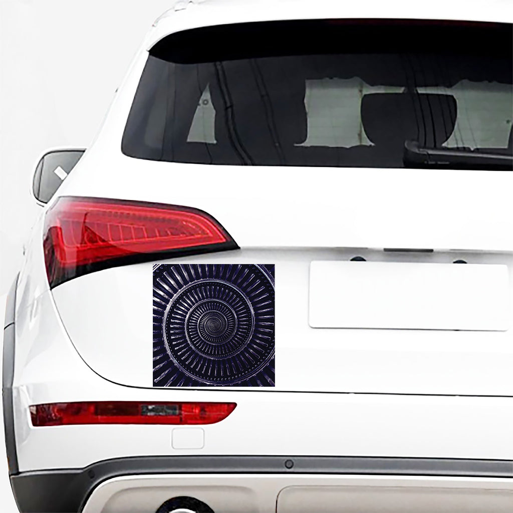 Dark Navy Metal Spiral Print Car Sticker