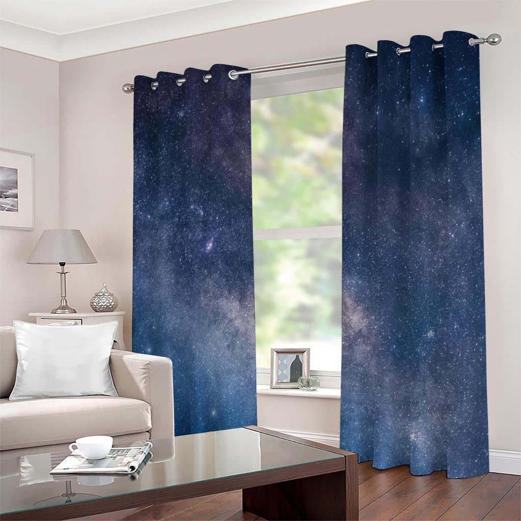 Dark Nebula Universe Galaxy Space Print Extra Wide Grommet Curtains