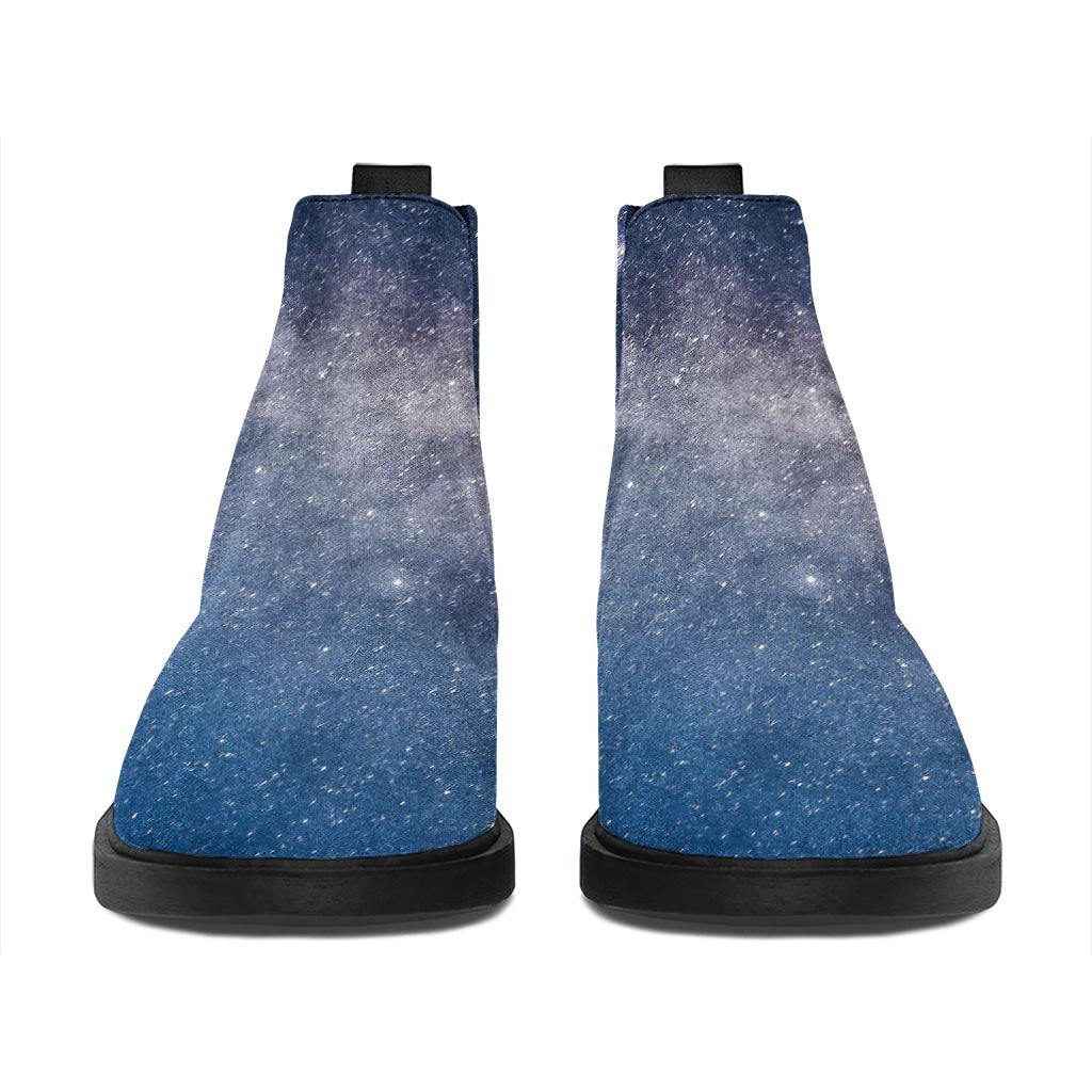 Dark Nebula Universe Galaxy Space Print Flat Ankle Boots