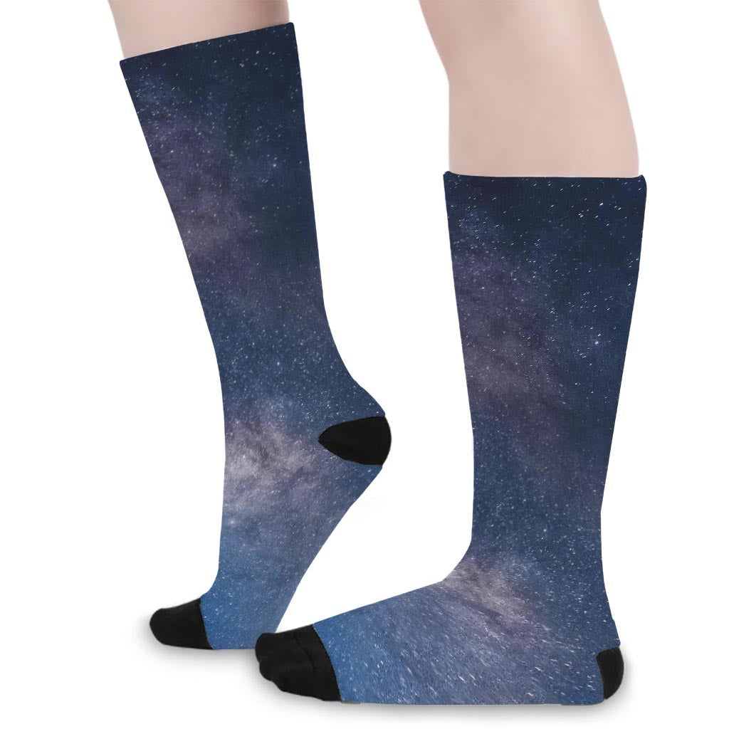 Dark Nebula Universe Galaxy Space Print Long Socks