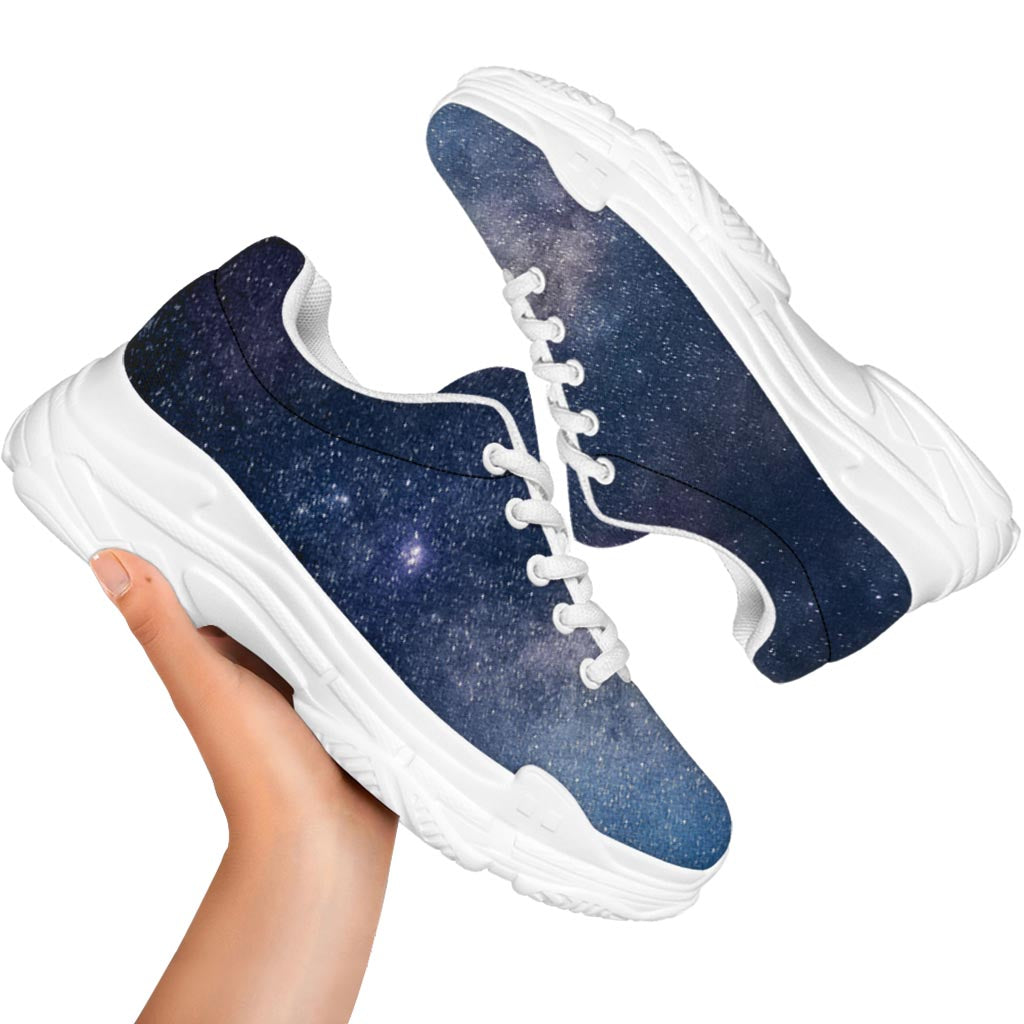 Dark Nebula Universe Galaxy Space Print White Chunky Shoes