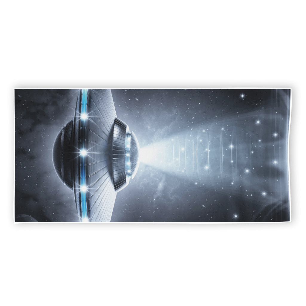 Dark Night UFO Print Beach Towel