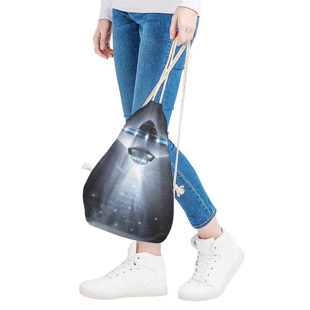 Dark Night UFO Print Drawstring Bag