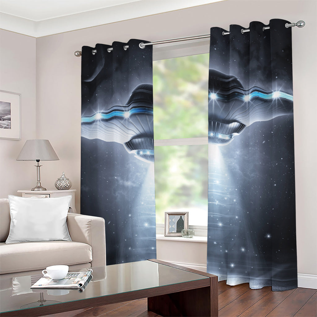 Dark Night UFO Print Grommet Curtains