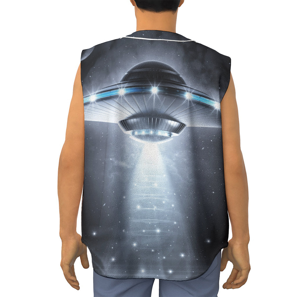 Dark Night UFO Print Sleeveless Baseball Jersey
