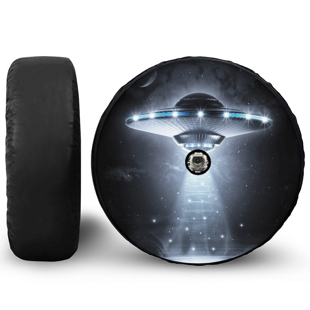 Dark Night UFO Print Tire Cover With Camera Hole