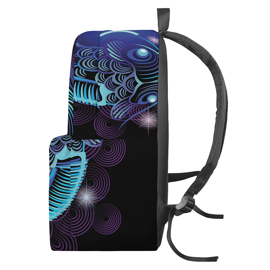 Dark Pisces Zodiac Sign Print Backpack