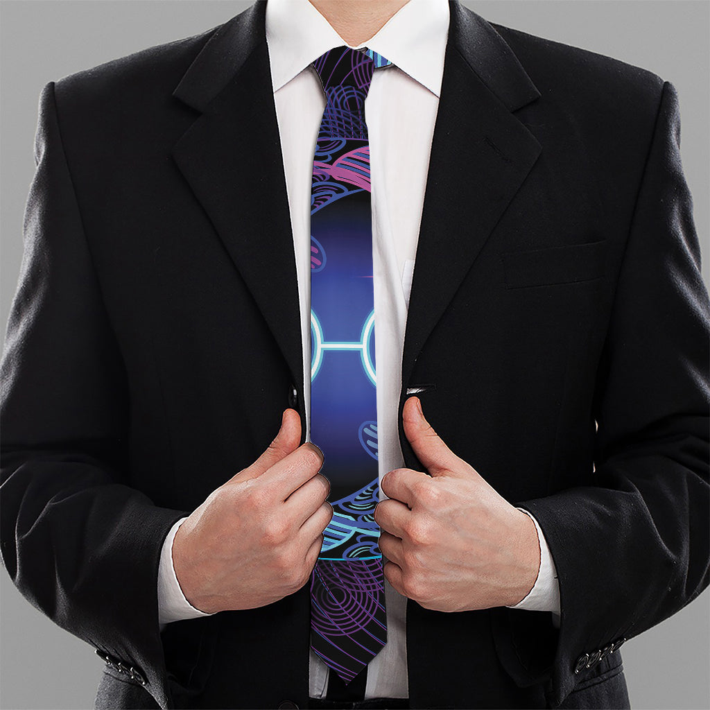 Dark Pisces Zodiac Sign Print Necktie
