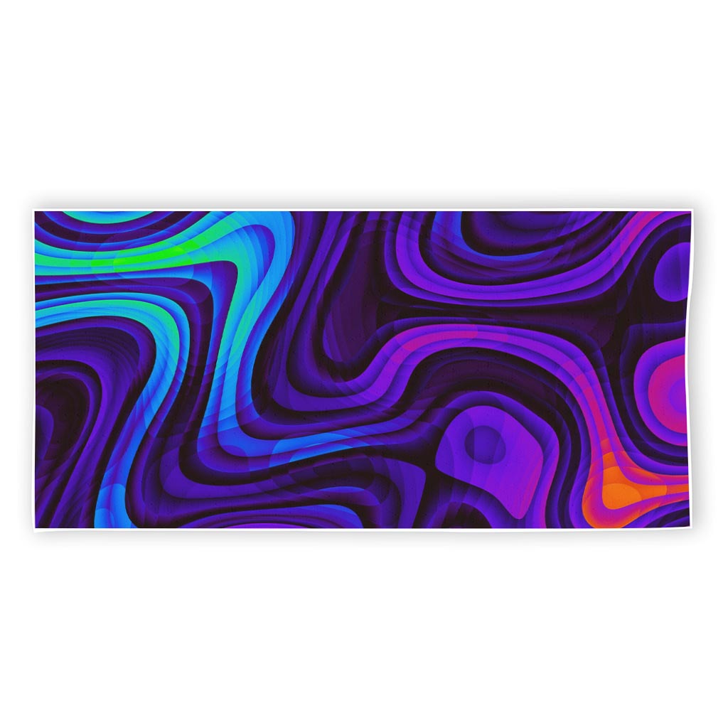Dark Psychedelic Trippy Print Beach Towel