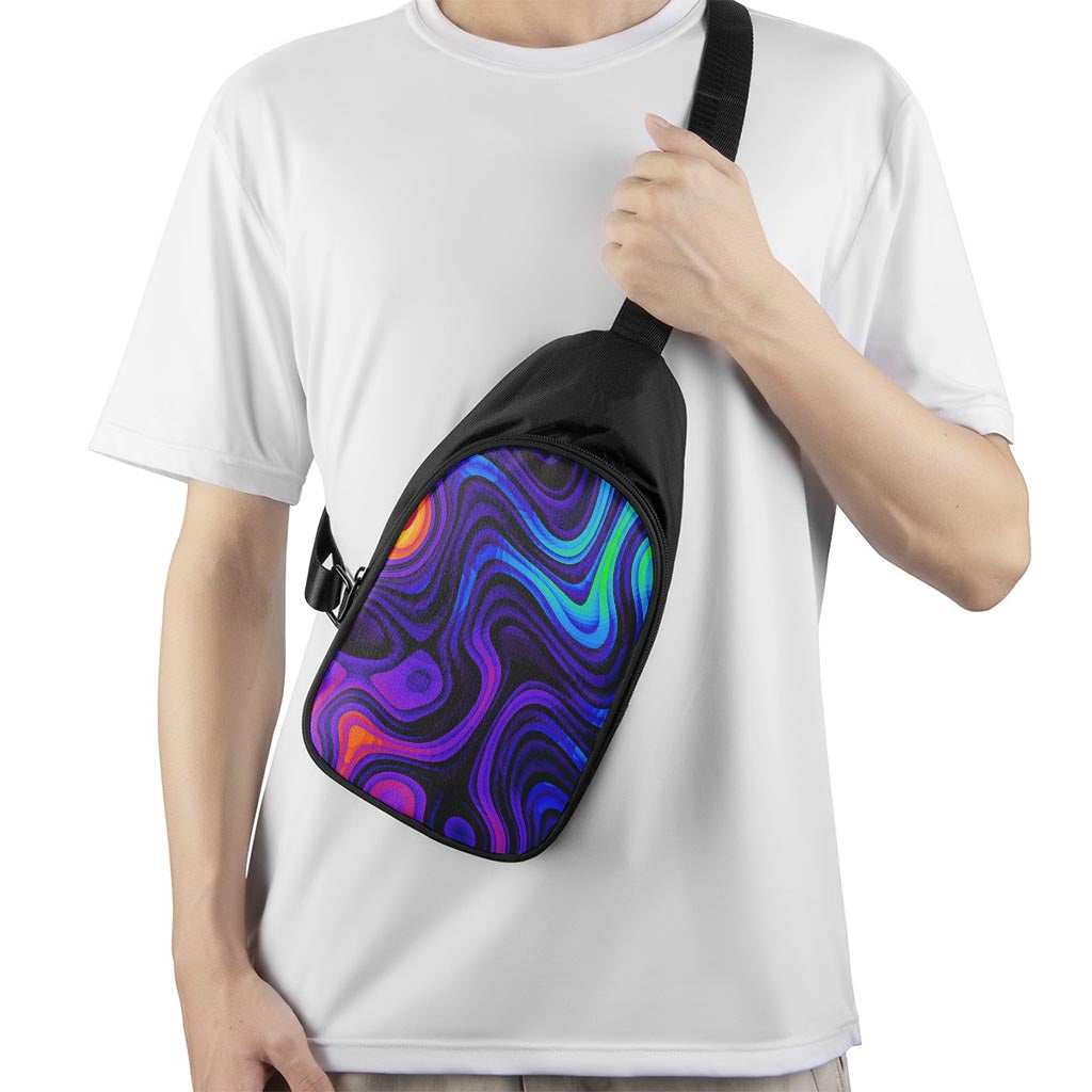 Dark Psychedelic Trippy Print Chest Bag