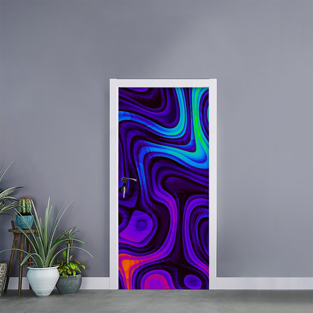 Dark Psychedelic Trippy Print Door Sticker