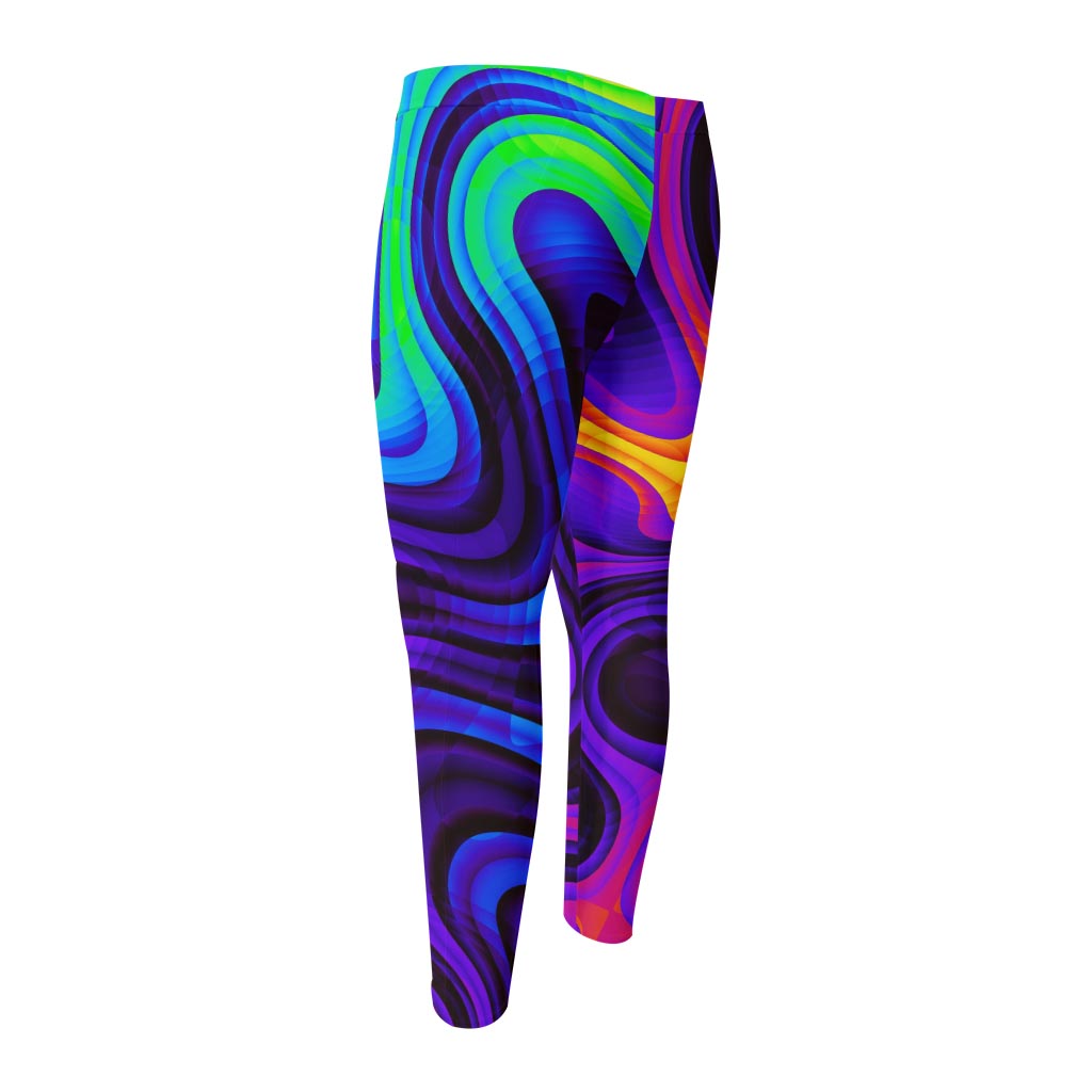 Dark Psychedelic Trippy Print Men's Compression Pants