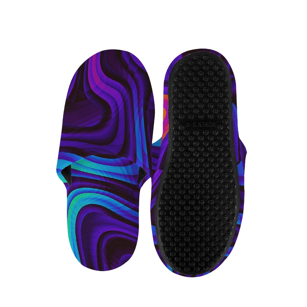 Dark Psychedelic Trippy Print Slippers