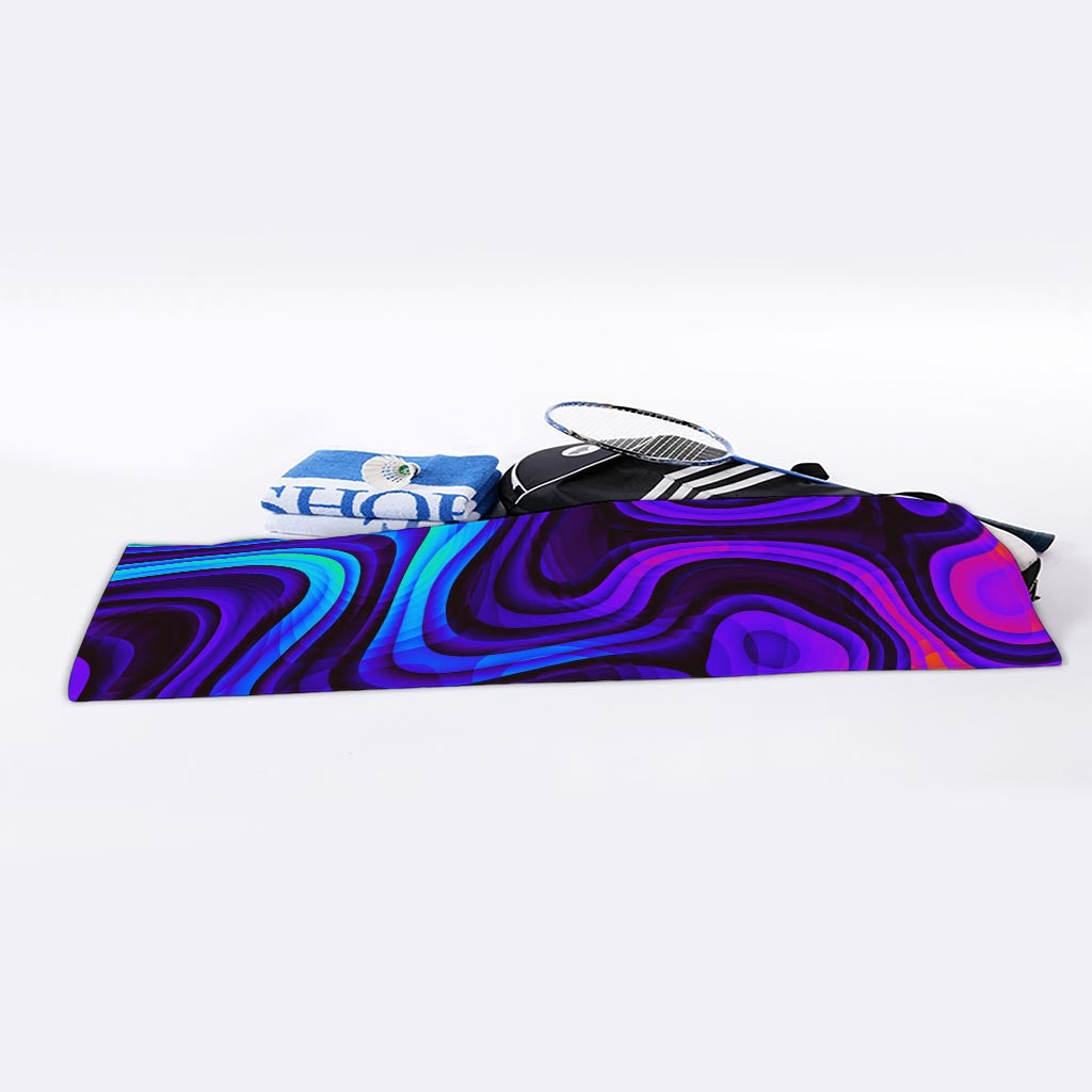 Dark Psychedelic Trippy Print Sports Towel