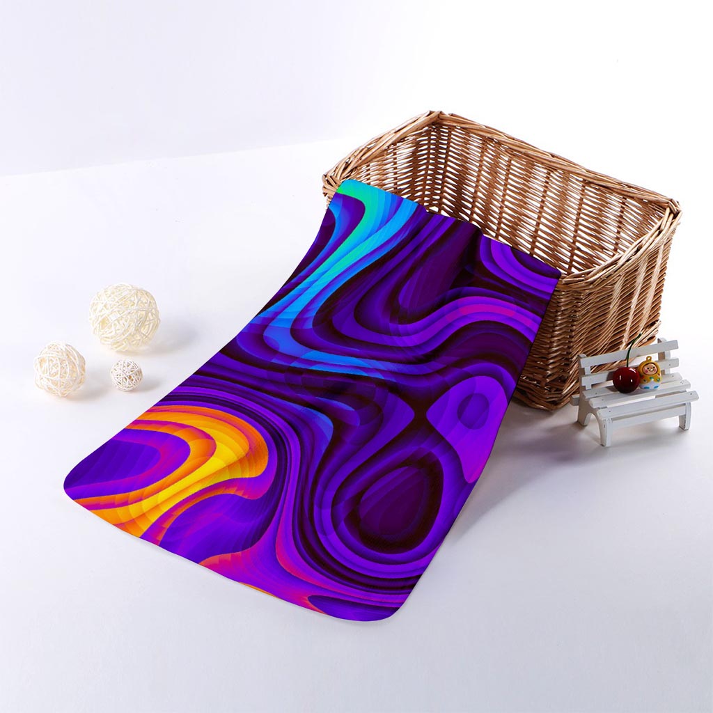 Dark Psychedelic Trippy Print Towel