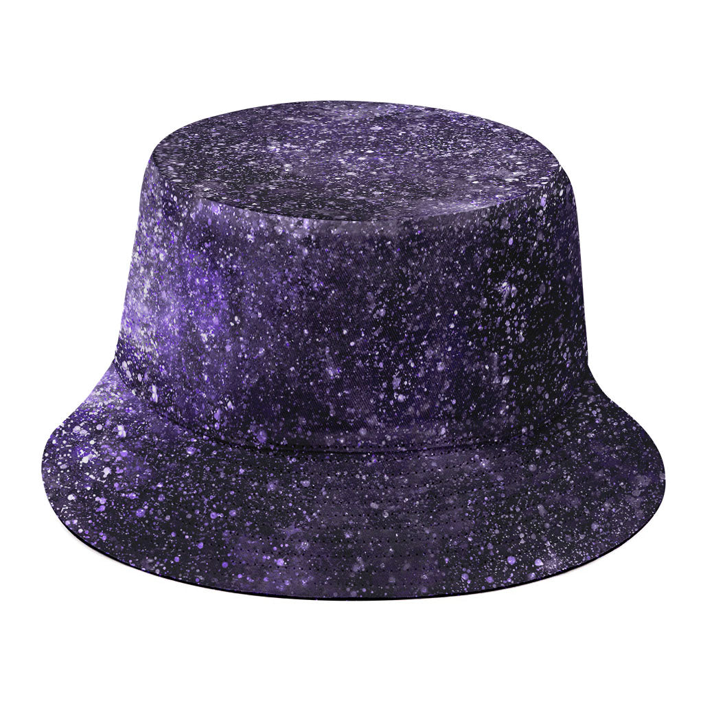 Dark Purple Cosmos Galaxy Space Print Bucket Hat