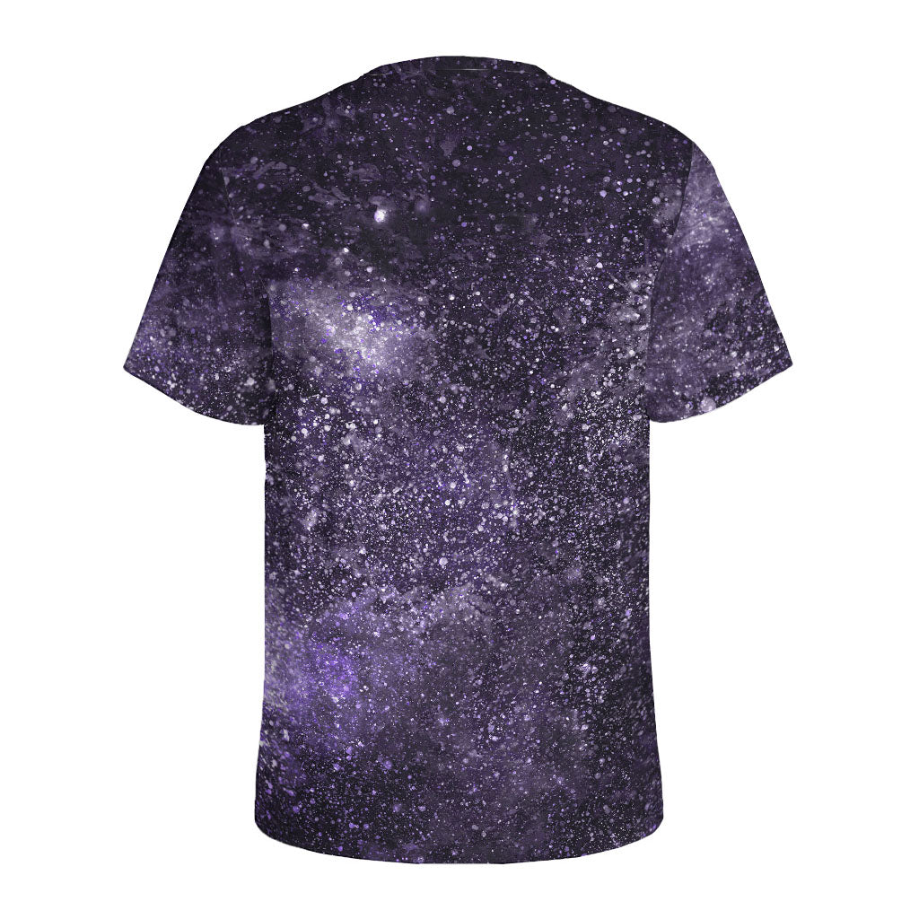 Dark Purple Cosmos Galaxy Space Print Men's Sports T-Shirt