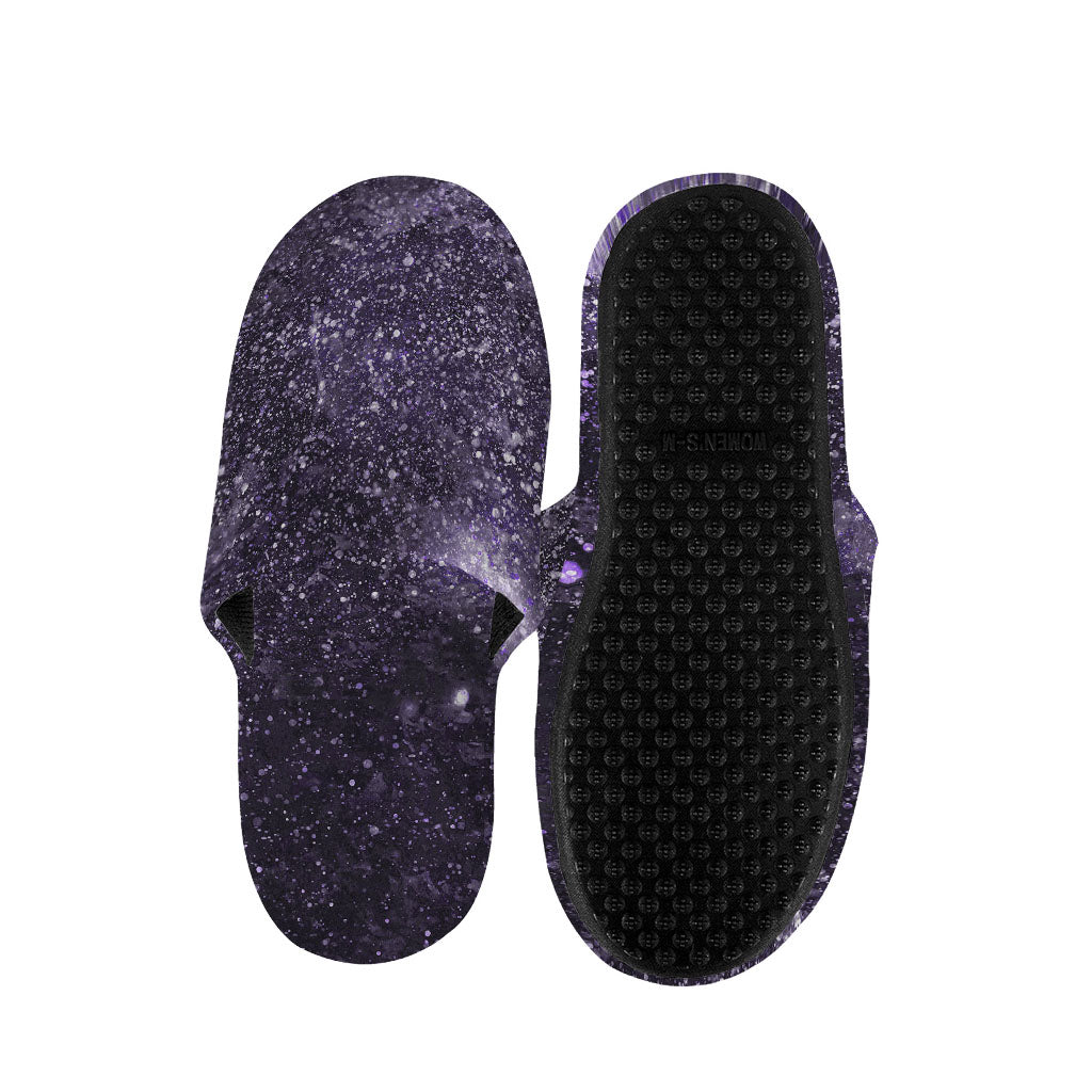 Dark Purple Cosmos Galaxy Space Print Slippers