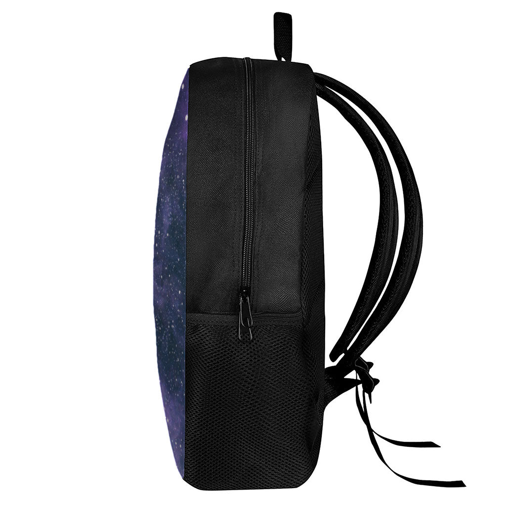 Dark Purple Galaxy Outer Space Print 17 Inch Backpack