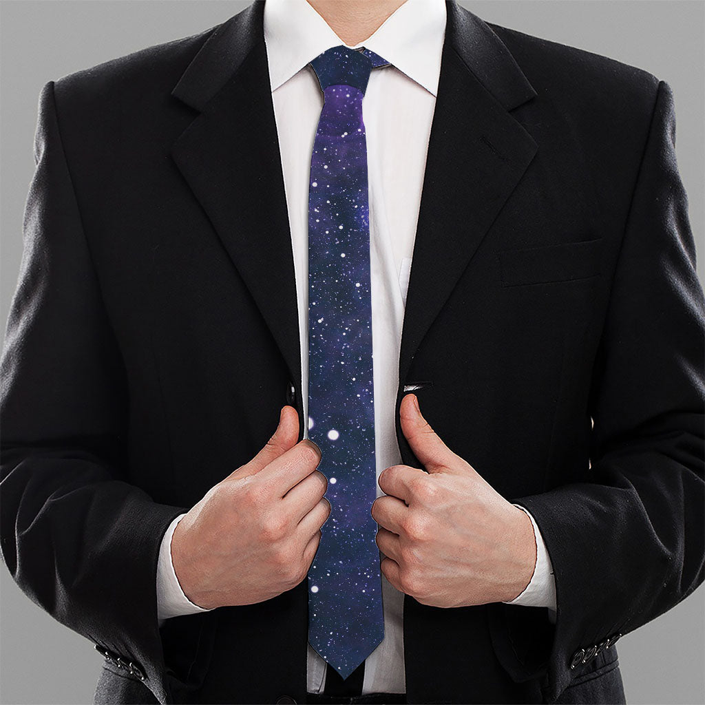 Dark Purple Galaxy Outer Space Print Necktie