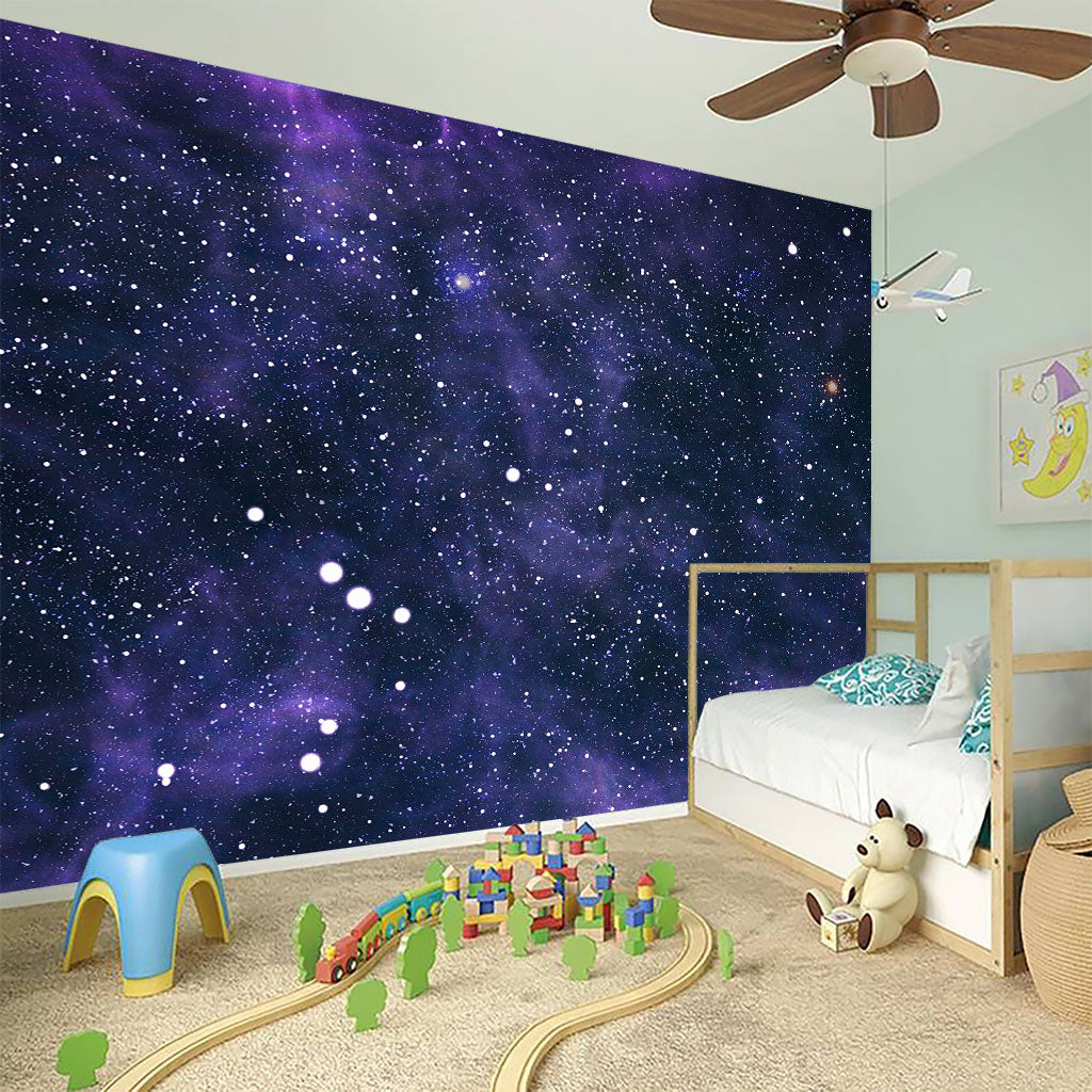 Dark Purple Galaxy Outer Space Print Wall Sticker