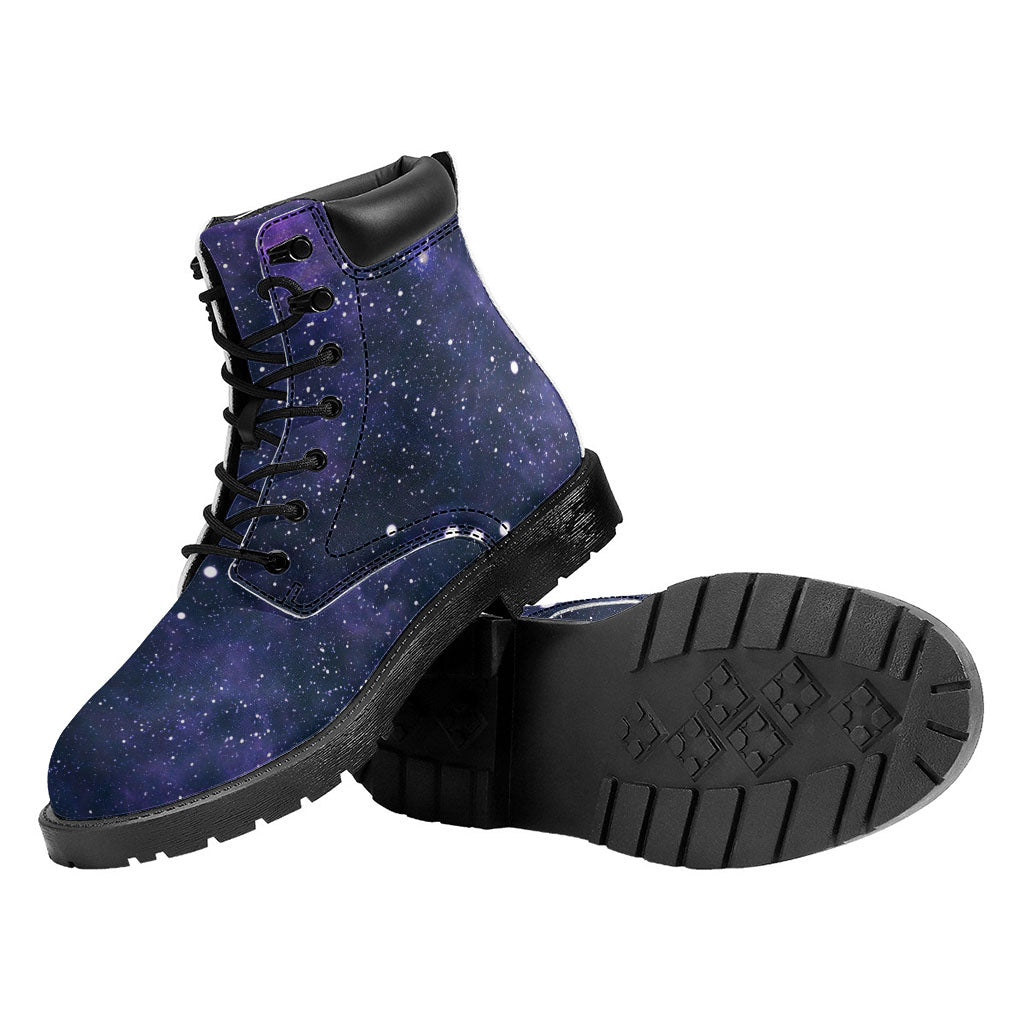 Dark Purple Galaxy Outer Space Print Work Boots