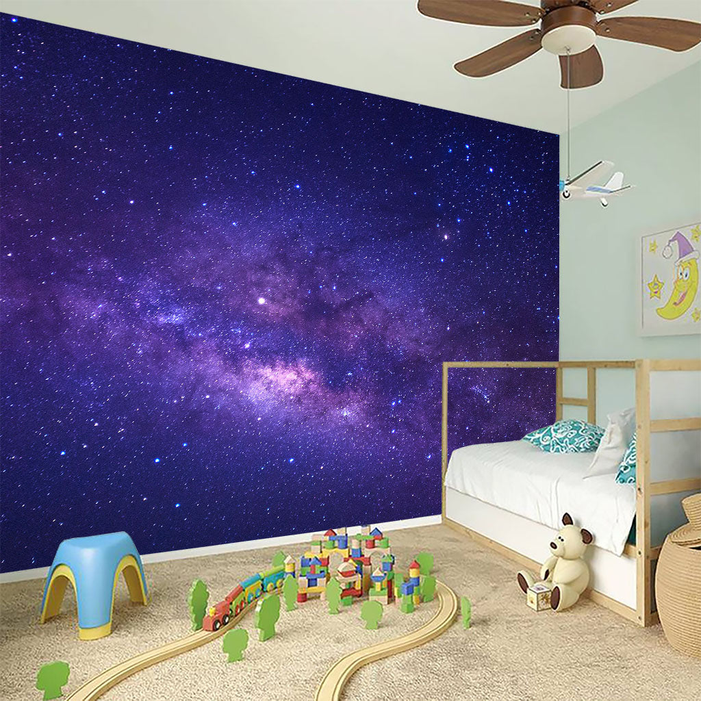 Dark Purple Milky Way Galaxy Space Print Wall Sticker