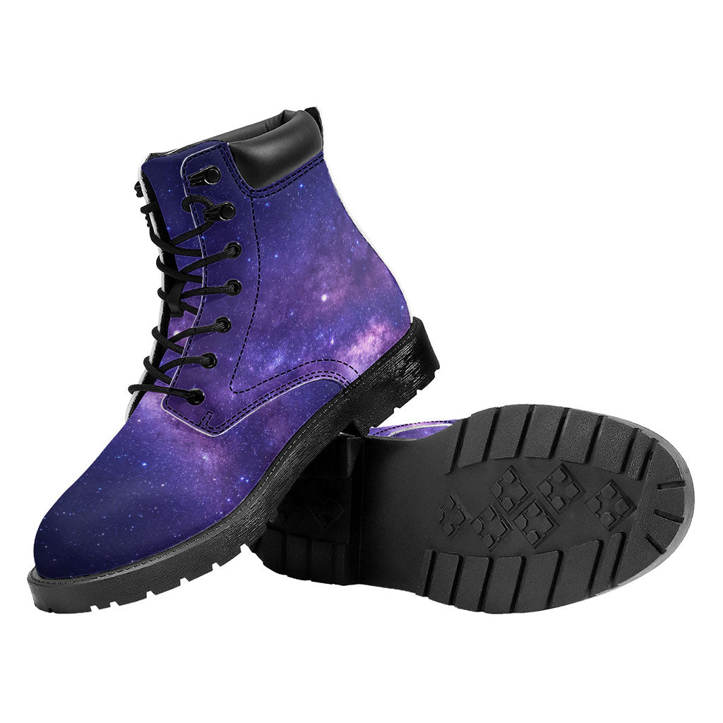 Dark Purple Milky Way Galaxy Space Print Work Boots