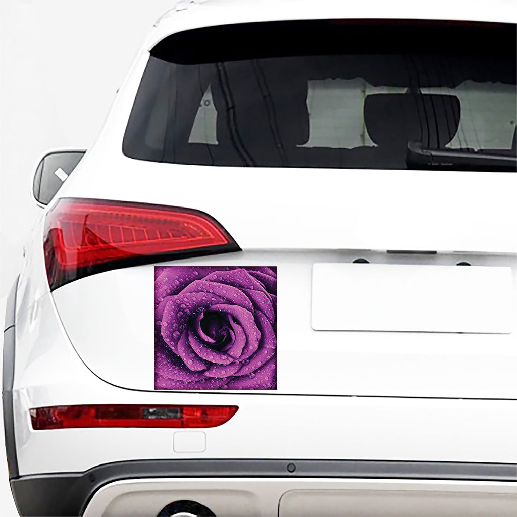 Dark Purple Rose Print Car Sticker