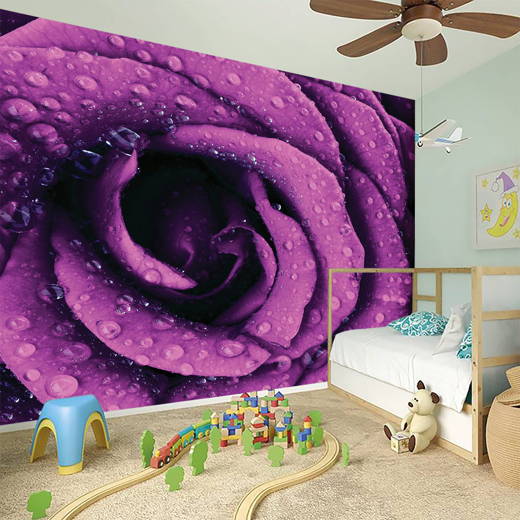 Dark Purple Rose Print Wall Sticker