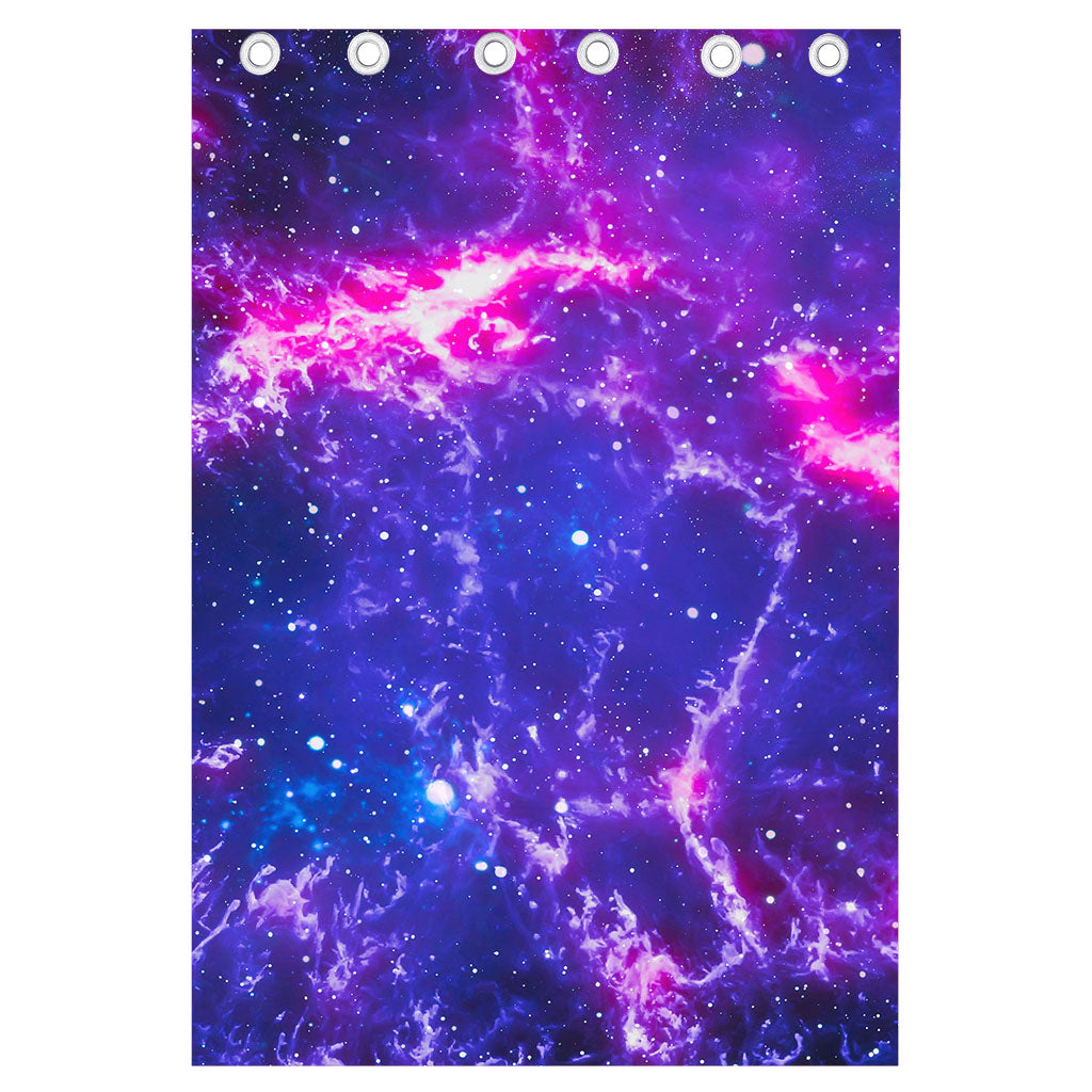 Dark Purple Universe Galaxy Space Print Curtain