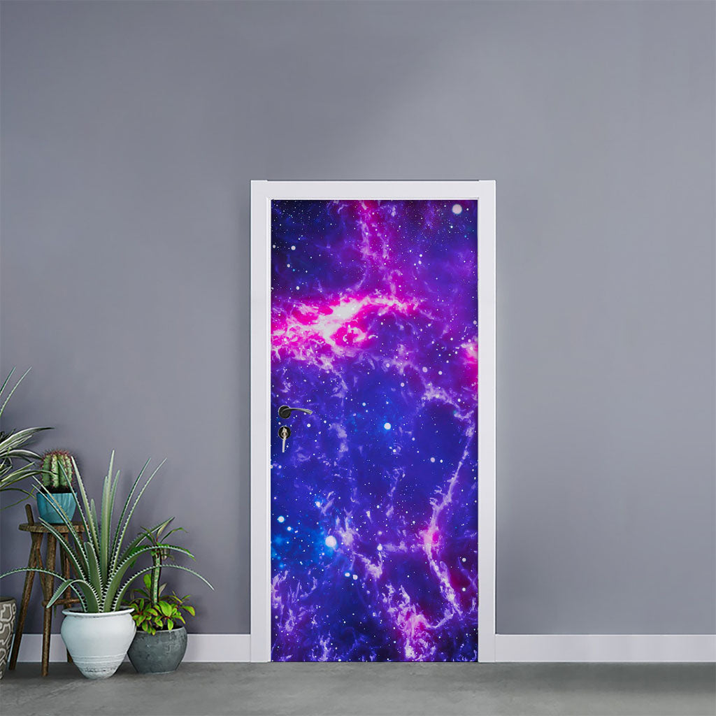 Dark Purple Universe Galaxy Space Print Door Sticker