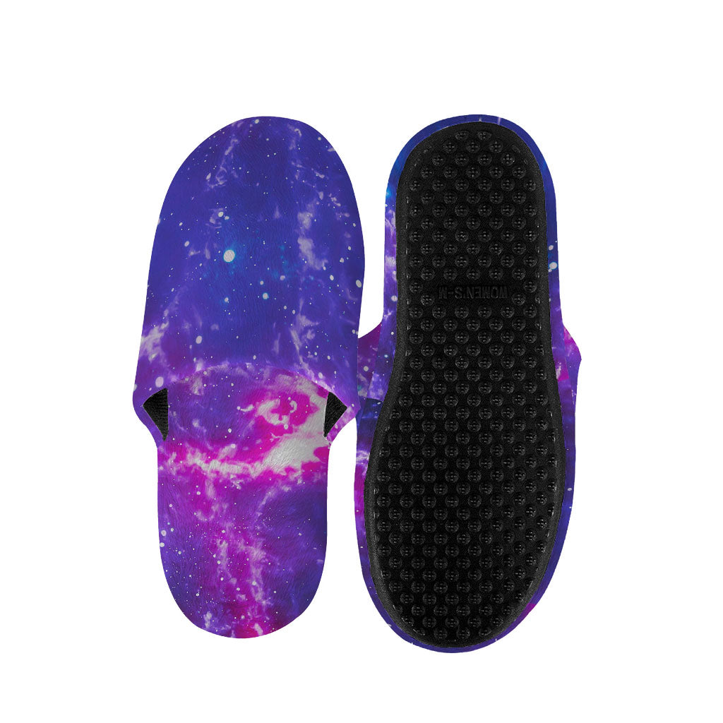 Dark Purple Universe Galaxy Space Print Slippers