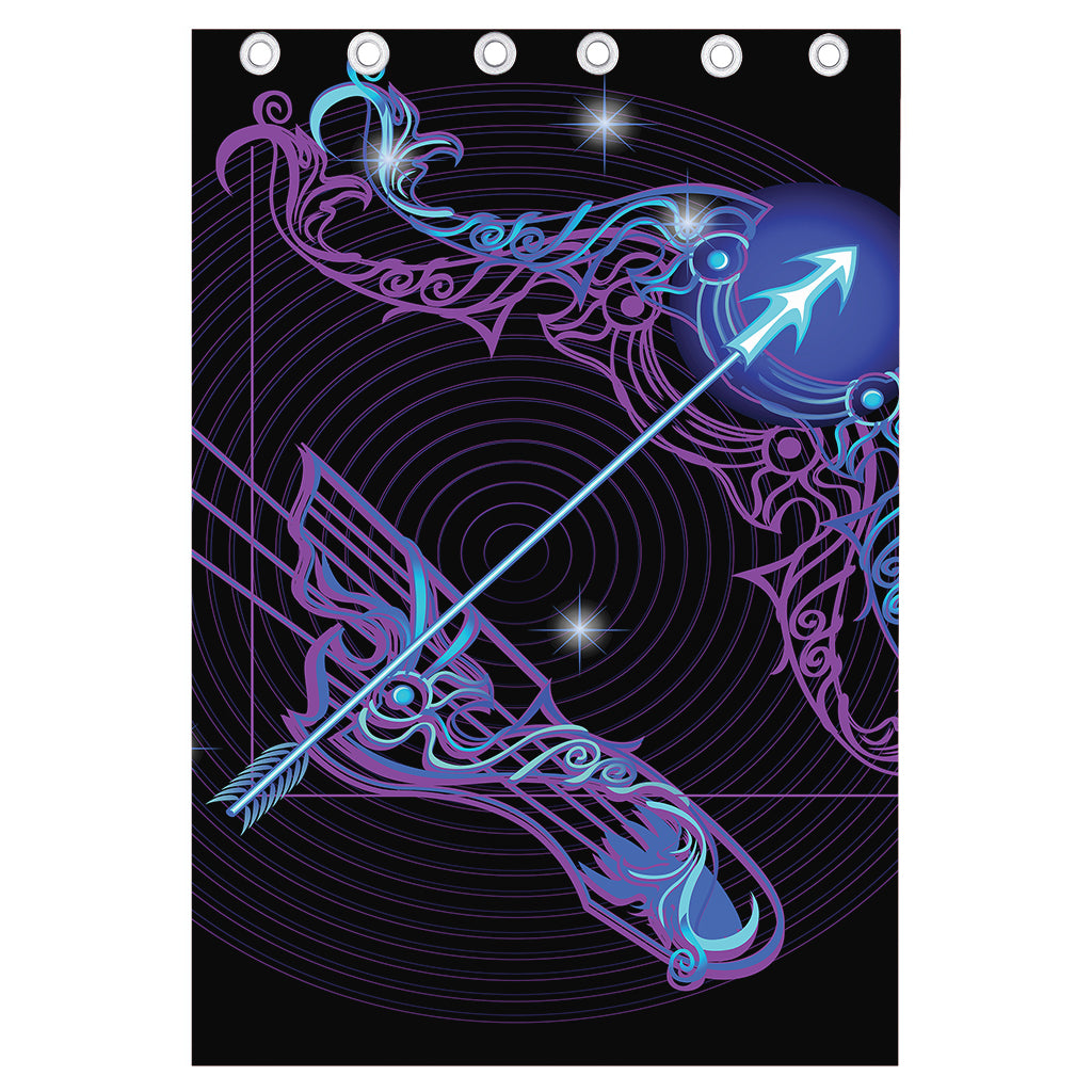 Dark Sagittarius Zodiac Sign Print Curtain