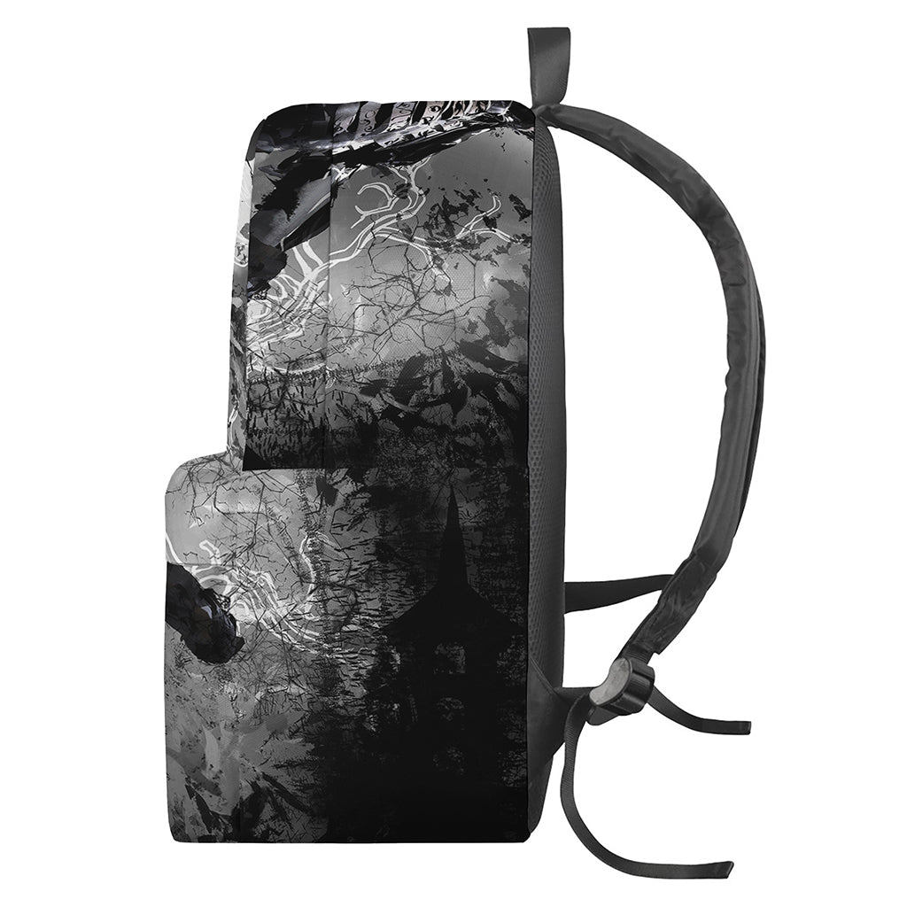 Dark Samurai Warrior Print Backpack