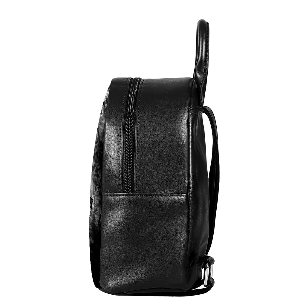 Dark Samurai Warrior Print Leather Backpack