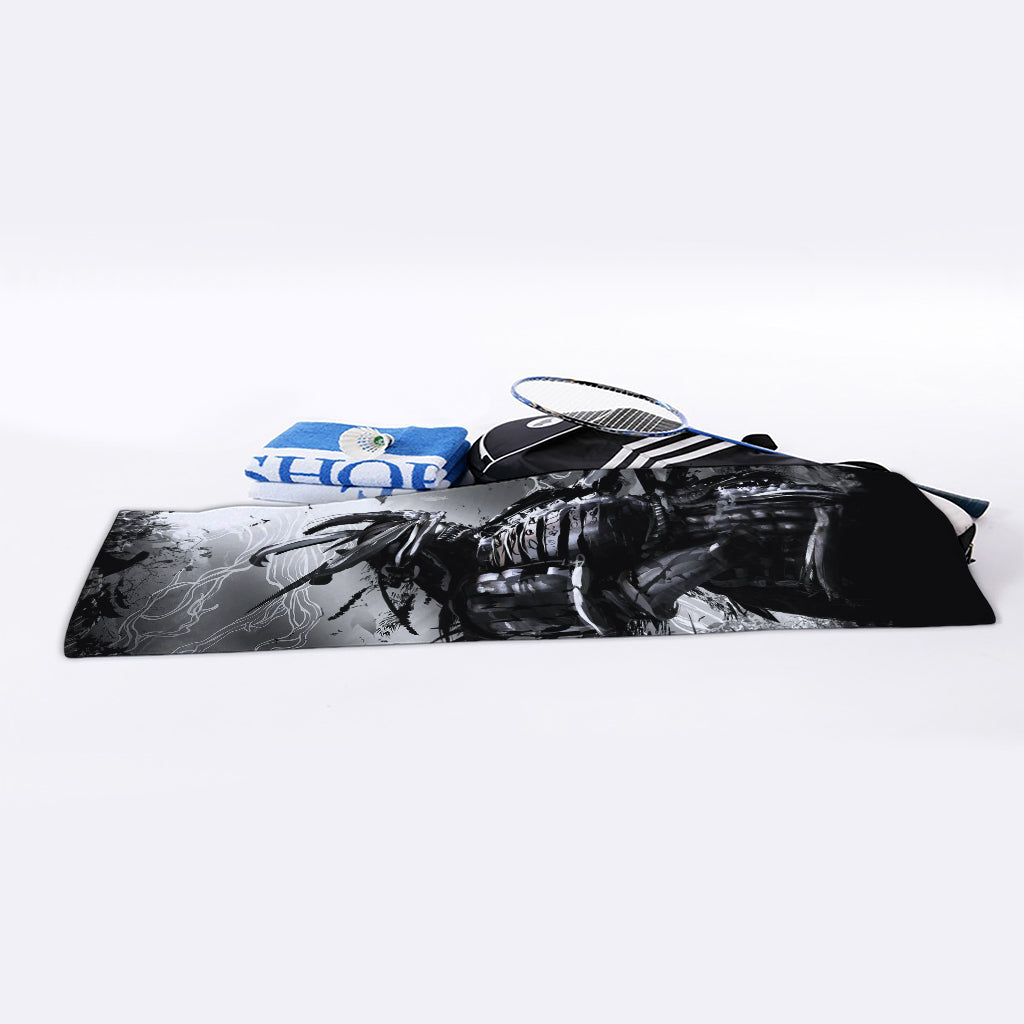 Dark Samurai Warrior Print Sports Towel