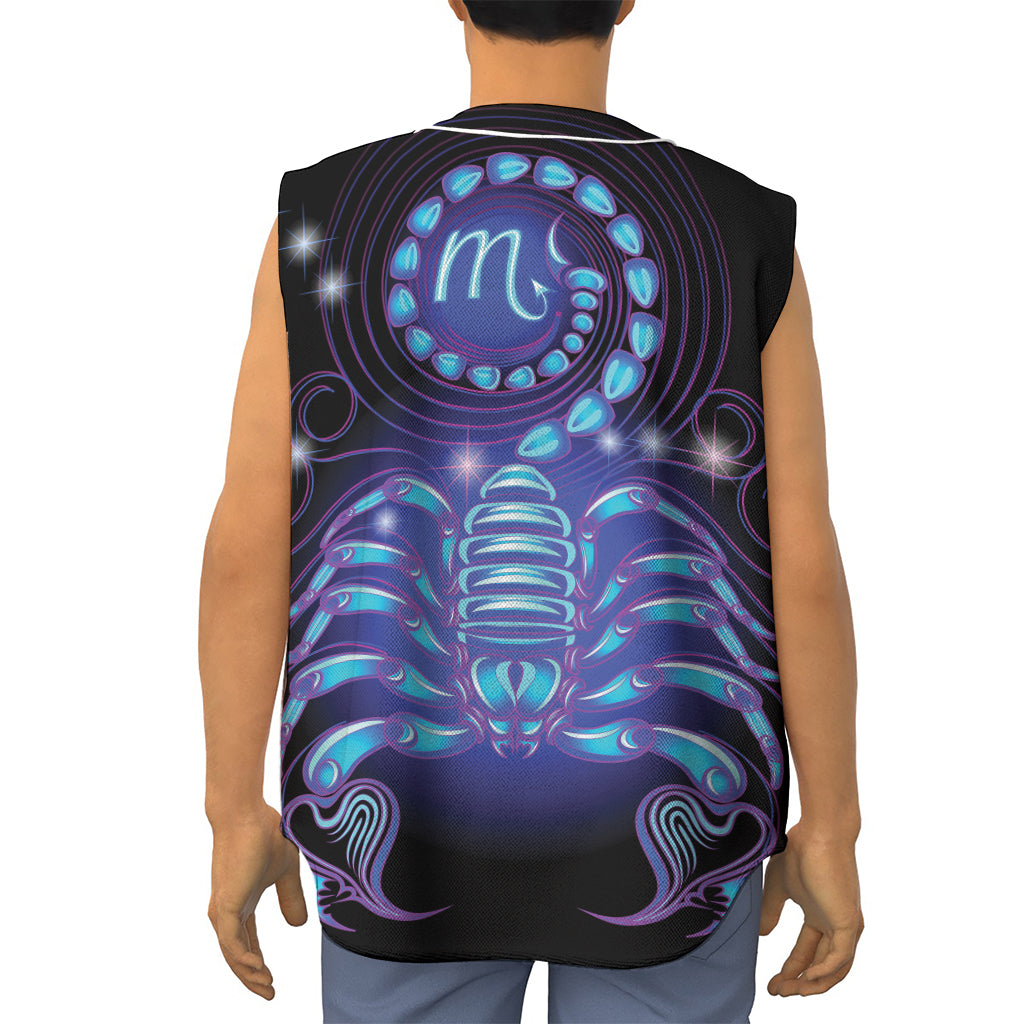 Dark Scorpio Zodiac Sign Print Sleeveless Baseball Jersey
