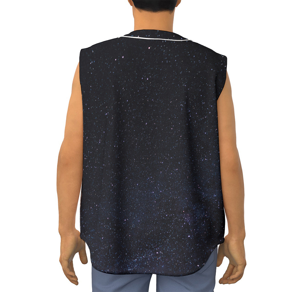 Dark Space Print Sleeveless Baseball Jersey