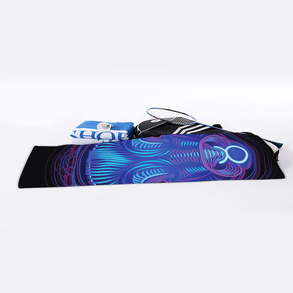 Dark Taurus Zodiac Sign Print Sports Towel
